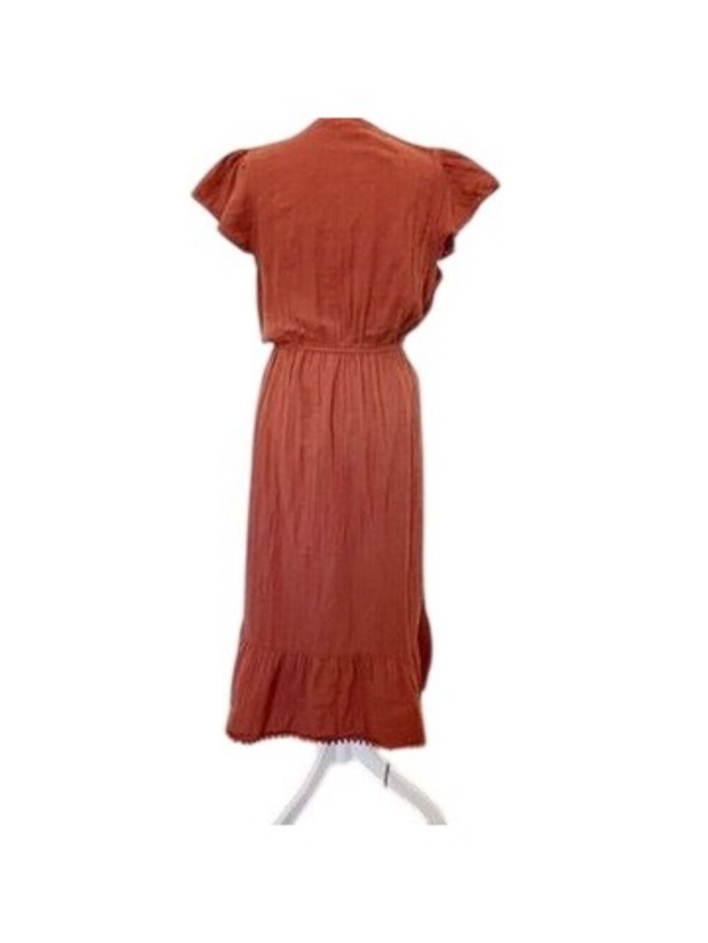 Time and Tru Women Sz L Boho Midi Dress Gauzy Cotton Terracotta Southwest Earthy - Picture 4 of 14